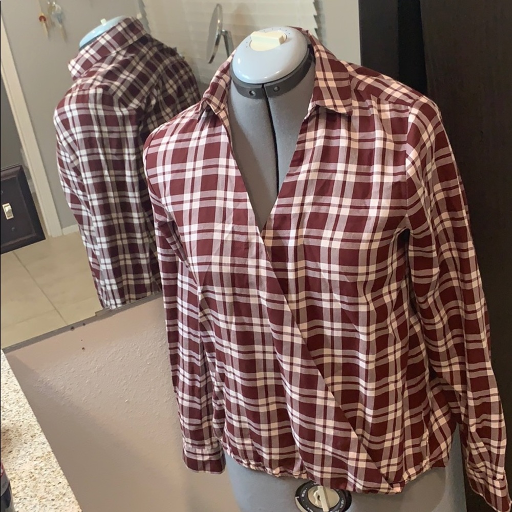 Madewell faux wrap shirt